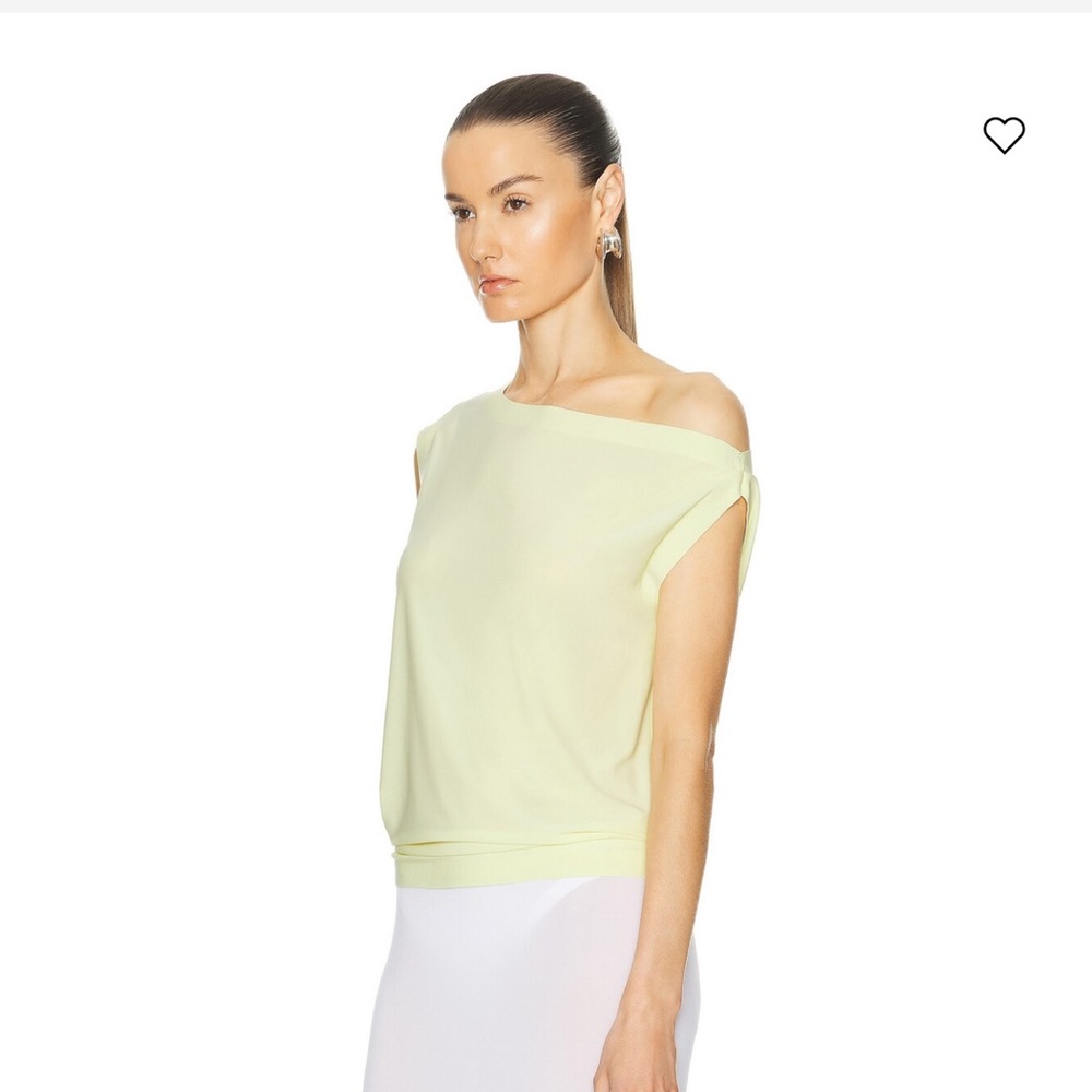 Norma Kamali Light Green Off-Shoulder Blouse